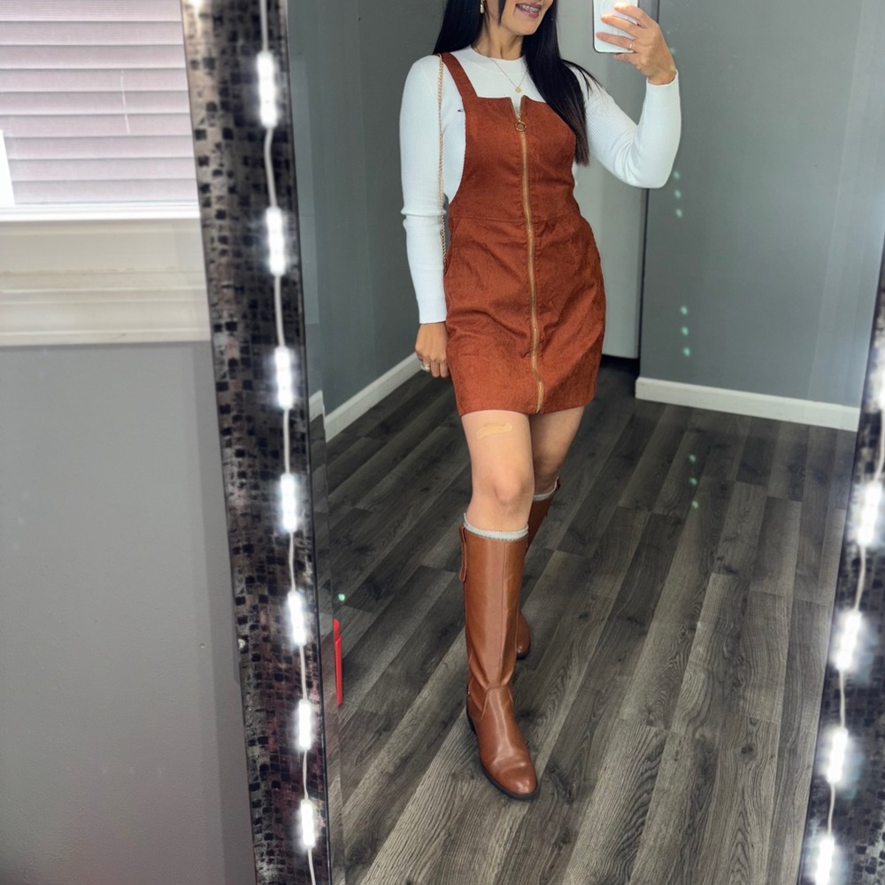 SHEIN Brown Mini Dress with Zipper
